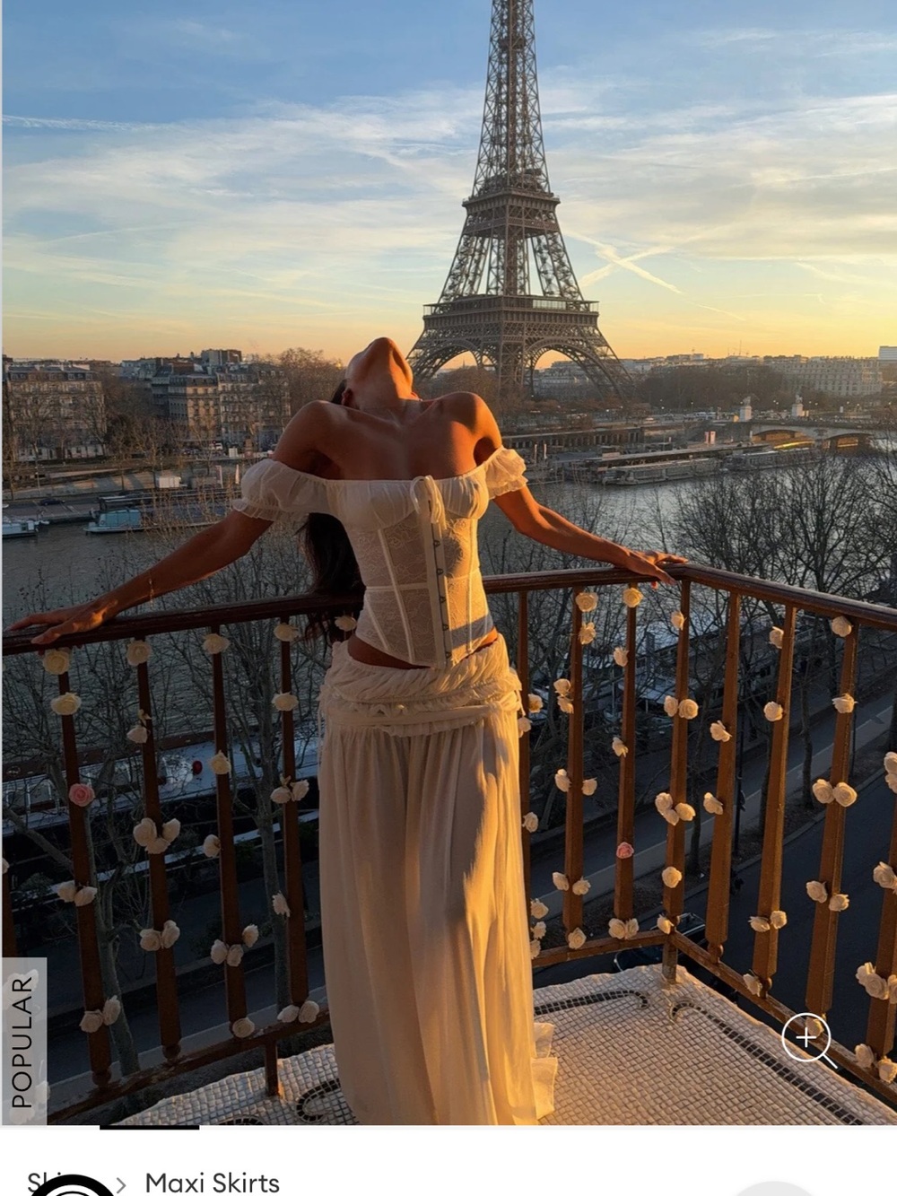 White Off-Shoulder Maxi Dress with Corset Bodice - Picture 5 of 6